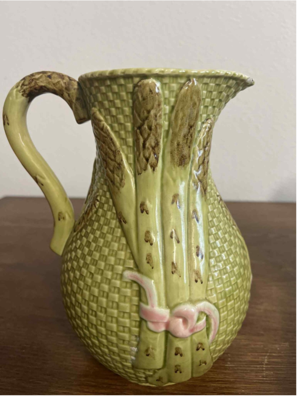 Bordallo Pinheiro Majolica Asparagus Jug Pitcher Portugal Caldas da Rainha Portu